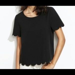 Topshop scallop hem t shirt